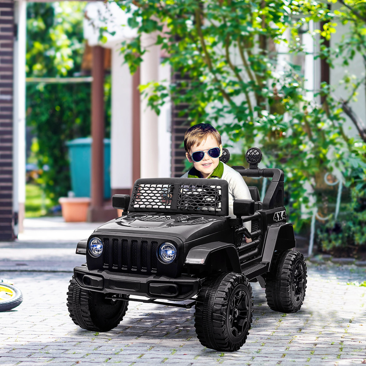 12V Off-Road Kids Electric Ride-On Car with Remote Control – Black