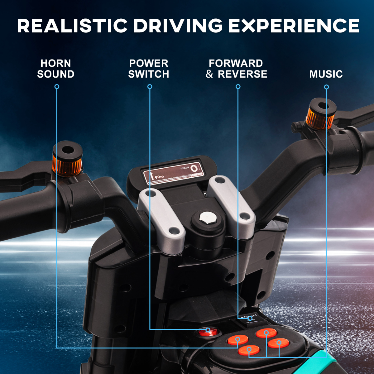 6V Kids Electric Motorbike with Training Wheels - Safe Ride for Ages 3-5 (Black)