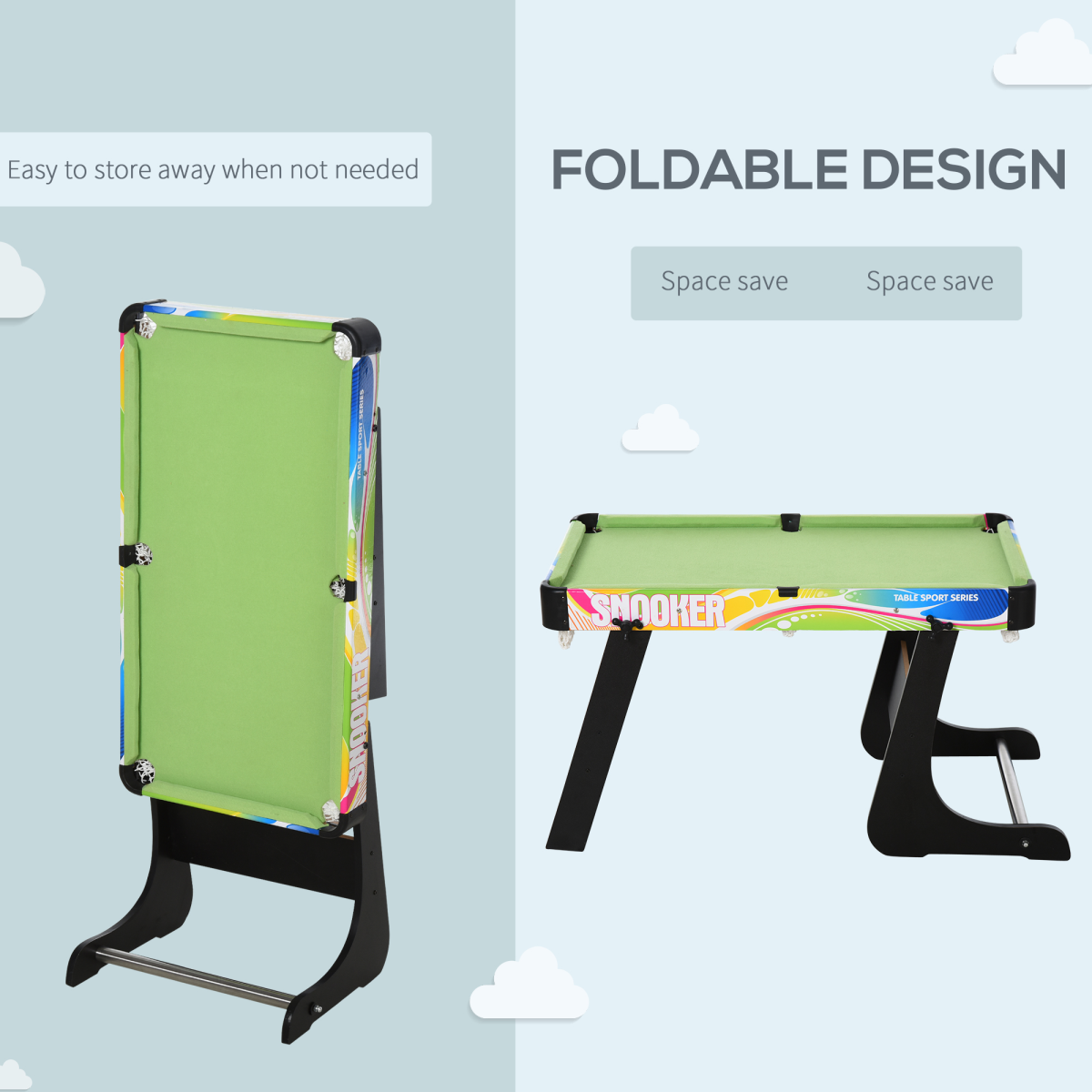 4-in-1 Foldable Game Table Hockey, Foosball, Table Tennis & Pool