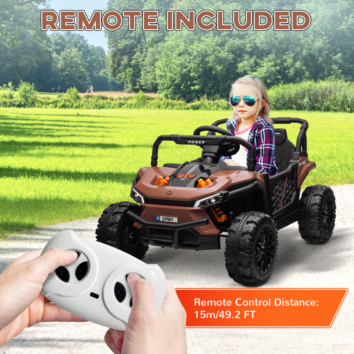 AIYAPLAY 12V Kids Ride-On Car: Dual Motors, Remote, Horn & USB
