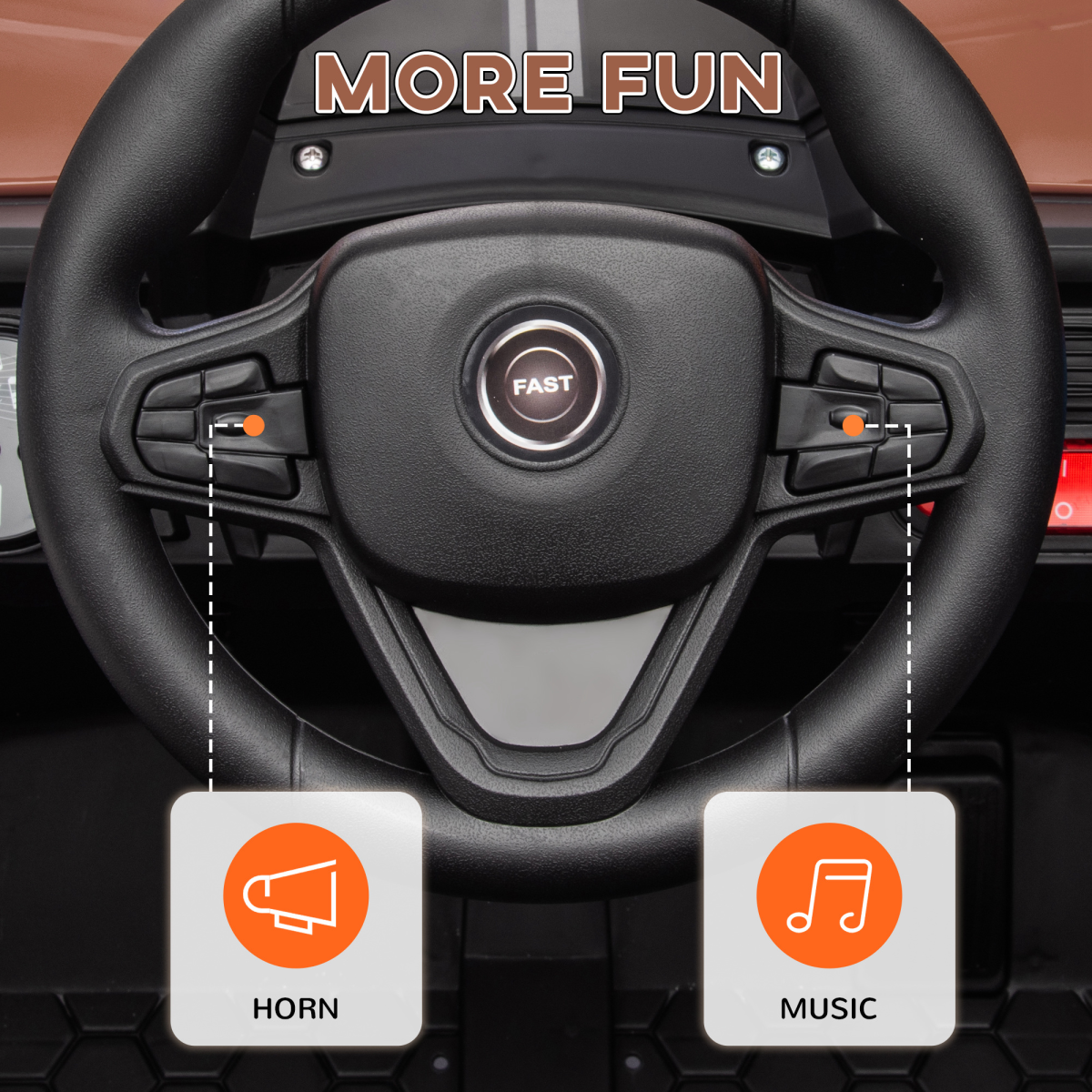 AIYAPLAY 12V Kids Ride-On Car: Dual Motors, Remote, Horn & USB