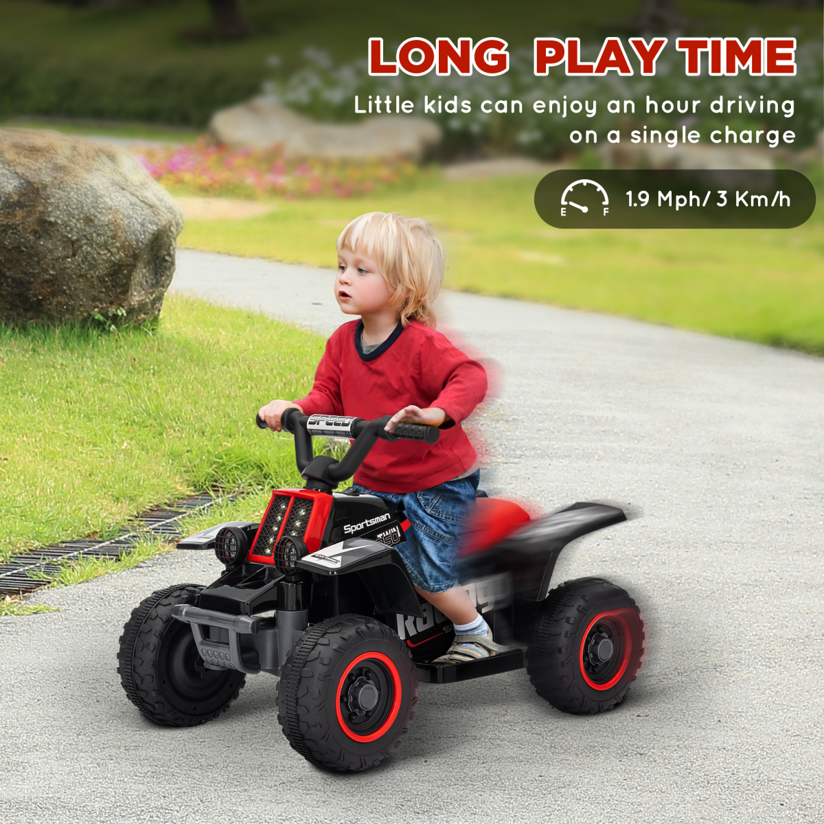 AIYAPLAY 6V Kids' Electric Quad Bike with Forward & Backward