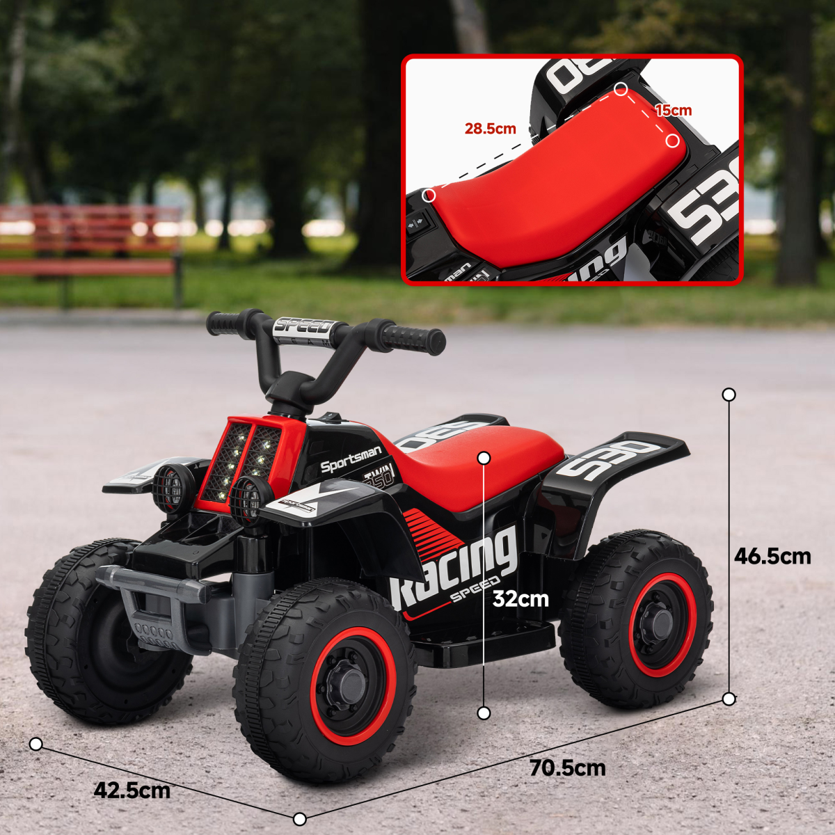 AIYAPLAY 6V Kids' Electric Quad Bike with Forward & Backward