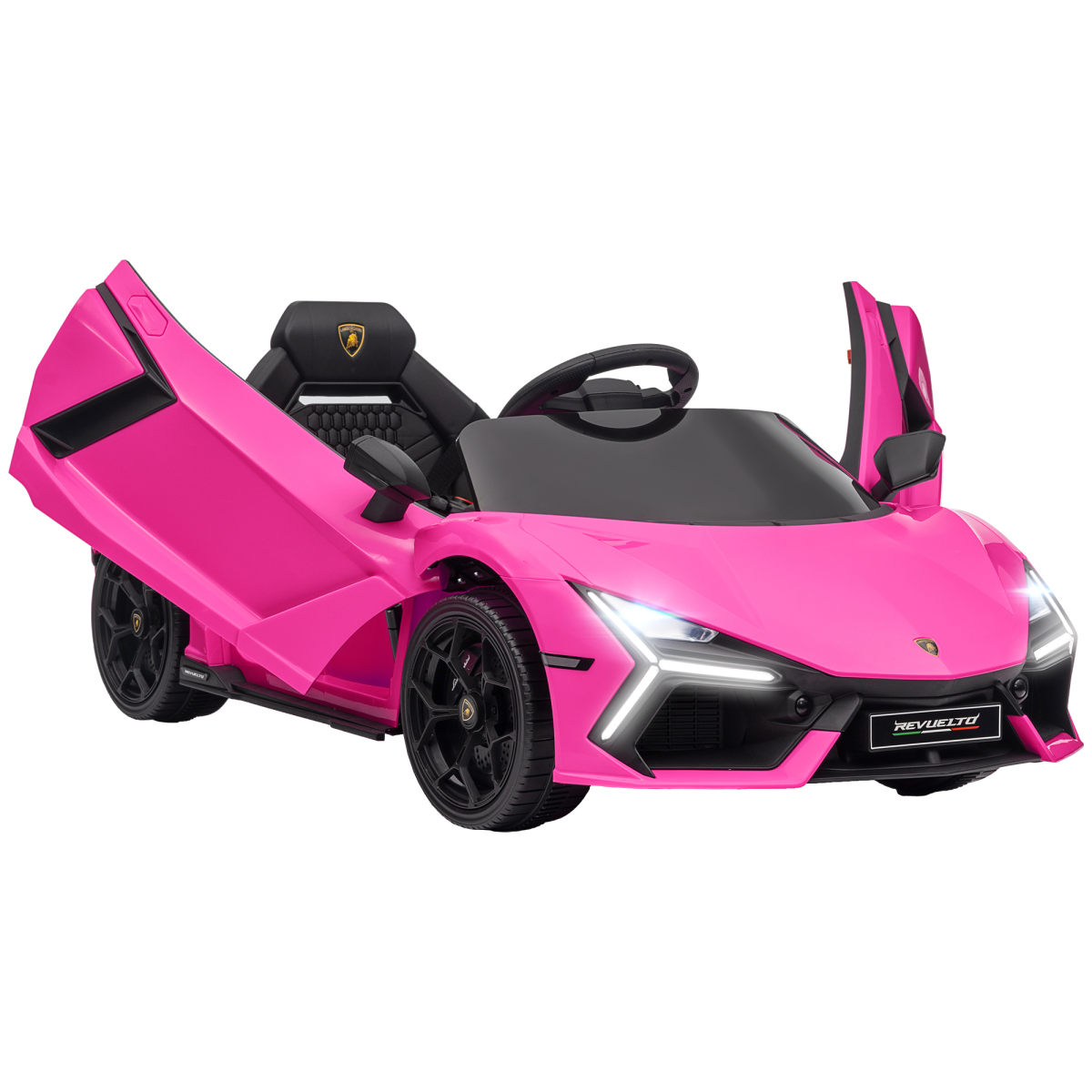 Licensed Lamborghini Revuelto Ride-On Car with Suspension - Pink