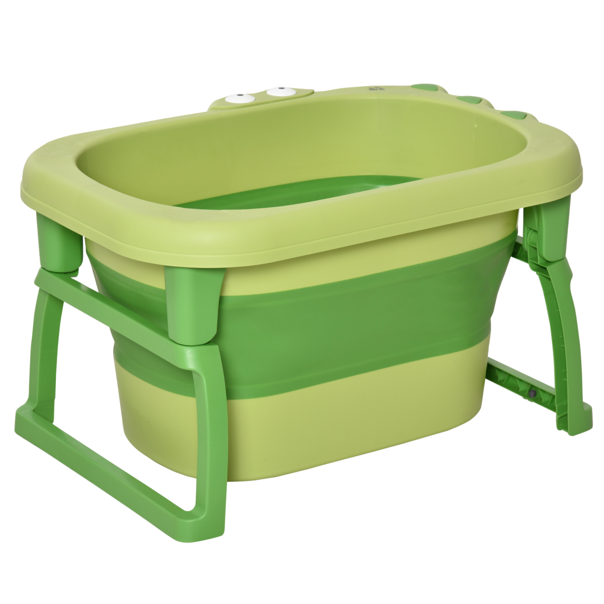 Foldable Baby Bathtub with Stool - Safe Bath for Newborns to Toddlers, Green